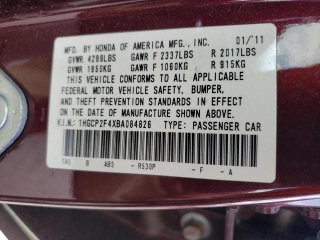 Photo 10 from auction – 2011 HONDA ACCORD with VIN 1HGCP2F4XBA084826