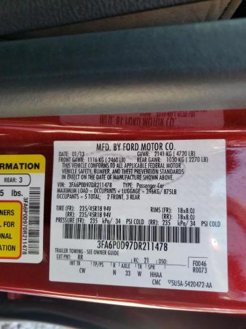 Photo 10 from auction – 2013 FORD FUSION TIT with VIN 3FA6P0D97DR211478