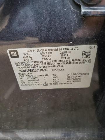 Photo 10 from auction – 2016 CHEVROLET EQUINOX LT with VIN 2GNFLFE32G6170909