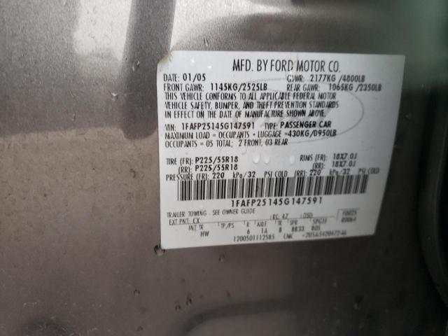 Photo 10 from auction – 2005 FORD FIVE HUNDR with VIN 1FAFP25145G147591