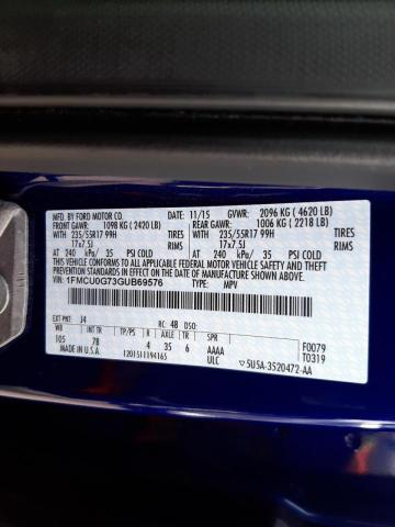 Фото 10 с аукциона – 2016 FORD ESCAPE SE с VIN 1FMCU0G73GUB69576