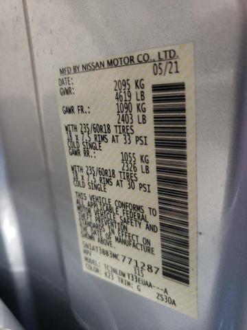 Photo 10 from auction – 2021 NISSAN ROGUE SV with VIN 5N1AT3BB3MC771287