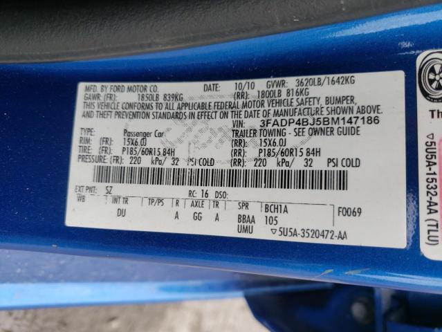 Zdjęcie 10 z aukcji – 2011 FORD FIESTA z VIN 3FADP4BJ5BM147186