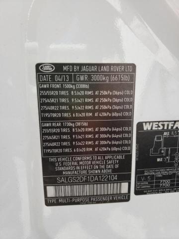 Photo 10 from auction – 2013 LAND ROVER RANGE ROVE with VIN SALGS2DF1DA122104