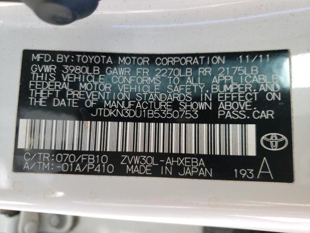 Photo 10 from auction – 2011 TOYOTA PRIUS with VIN JTDKN3DU1B5350753