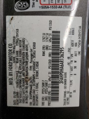 Photo 10 from auction – 2010 FORD FUSION with VIN 3FAHP0HA6AR136295