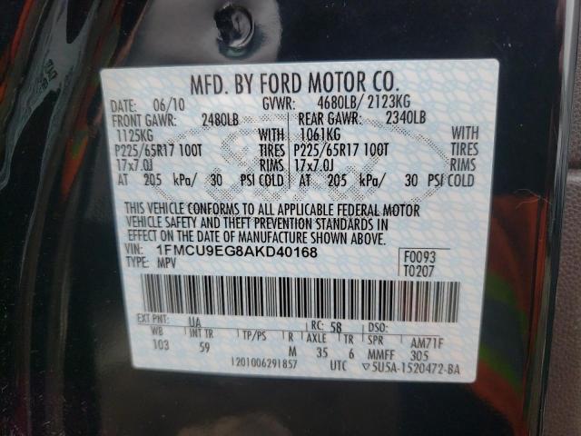 Photo 10 from auction – 2010 FORD ESCAPE LIM with VIN 1FMCU9EG8AKD40168