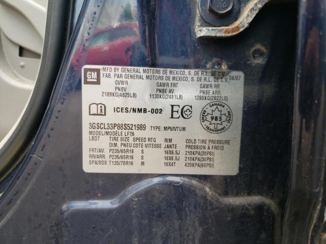 Photo 10 from auction – 2008 SATURN VUE XE with VIN 3GSCL33P88S521989