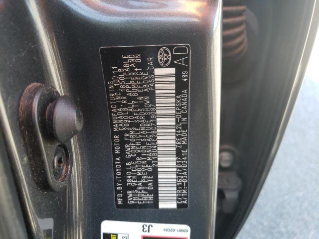 Photo 10 from auction – 2011 TOYOTA COROLLA BA with VIN 2T1BU4EE2BC719087