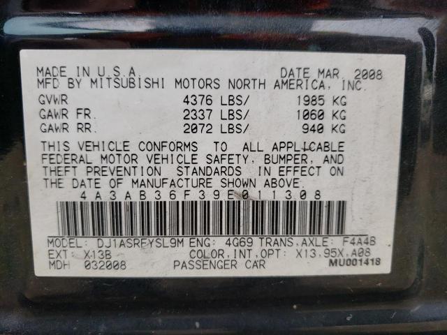 Photo 10 from auction – 2009 MITSUBISHI GALANT ES with VIN 4A3AB36F39E011308