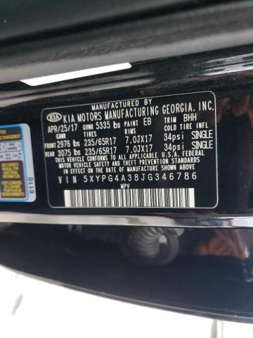 Photo 10 from auction – 2018 KIA SORENTO LX with VIN 5XYPG4A38JG346786