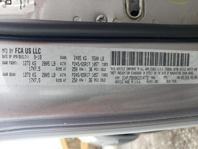 Photo 10 from auction – 2019 JEEP CHEROKEE T with VIN 1C4PJMBX9KD314772