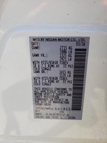 Photo 10 from auction – 2016 NISSAN PATHFINDER with VIN 5N1AR2MM9GC645415