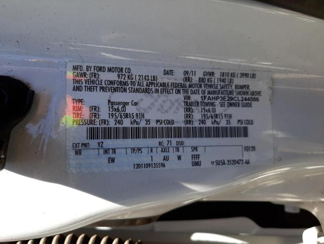 Photo 10 from auction – 2012 FORD FOCUS S with VIN 1FAHP3E29CL244586