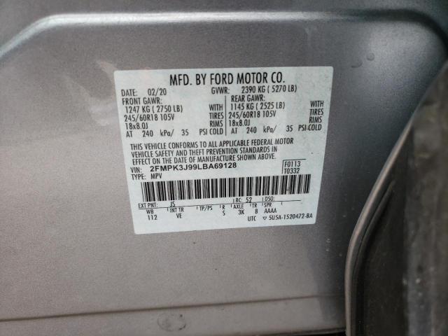 Photo 10 from auction – 2020 FORD EDGE SEL with VIN 2FMPK3J99LBA69128