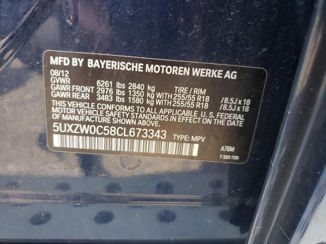 Photo 10 from auction – 2012 BMW X5 XDRIVE3 with VIN 5UXZW0C58CL673343