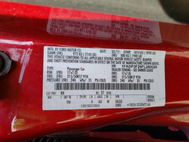 Photo 10 from auction – 2015 FORD FOCUS SE with VIN 1FADP3F29FL260028