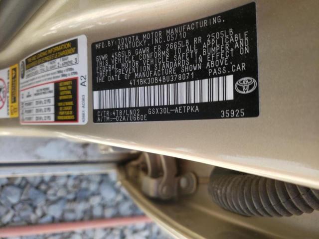 Photo 10 from auction – 2011 TOYOTA AVALON BAS with VIN 4T1BK3DB4BU378071