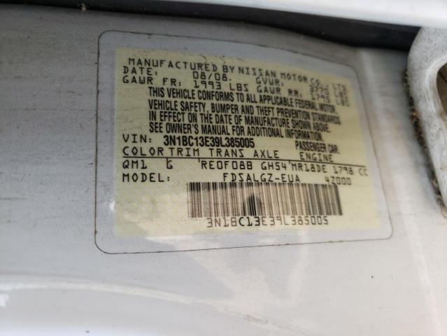 Photo 10 from auction – 2009 NISSAN VERSA S with VIN 3N1BC13E39L385005