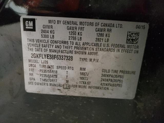 Photo 10 from auction – 2015 GMC TERRAIN SL with VIN 2GKFLYE38F6337328