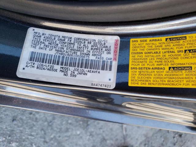 Photo 10 from auction – 2001 LEXUS IS 300 with VIN JTHBD182610026675