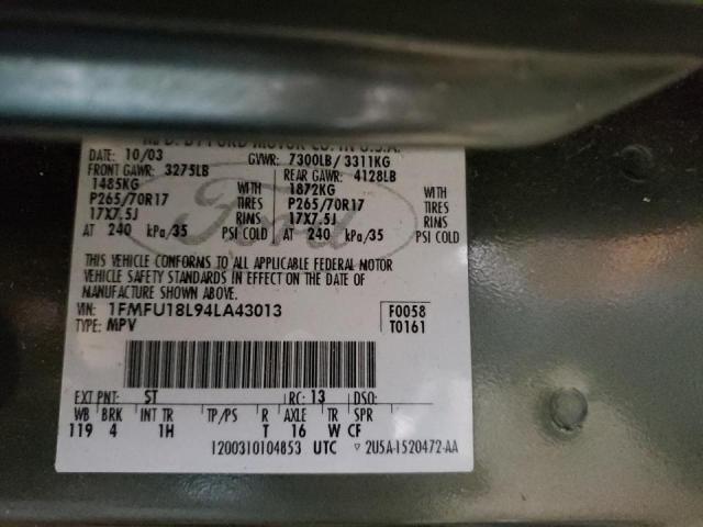 Photo 10 from auction – 2004 FORD EXPEDITION with VIN 1FMFU18L94LA43013
