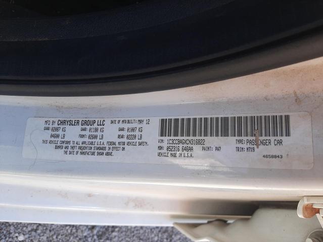 Photo 10 from auction – 2012 CHRYSLER 200 LX with VIN 1C3CCBAGXCN316822