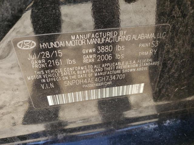 Photo 10 from auction – 2016 HYUNDAI ELANTRA SE with VIN 5NPDH4AE4GH734701