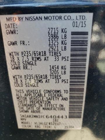 Photo 10 from auction – 2015 NISSAN PATHFINDER with VIN 5N1AR2MN1FC640443