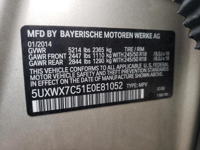 Photo 10 from auction – 2014 BMW X3 XDRIVE3 with VIN 5UXWX7C51E0E81052