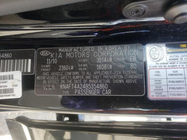 Photo 10 from auction – 2011 KIA FORTE LX with VIN KNAFT4A24B5354860