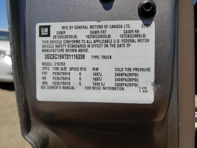 Photo 10 from auction – 2002 CHEVROLET SILVERADO with VIN 2GCEC19V721116238
