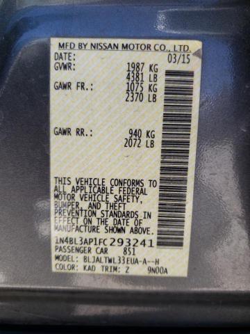 Photo 10 from auction – 2015 NISSAN ALTIMA 3.5 with VIN 1N4BL3AP1FC293241