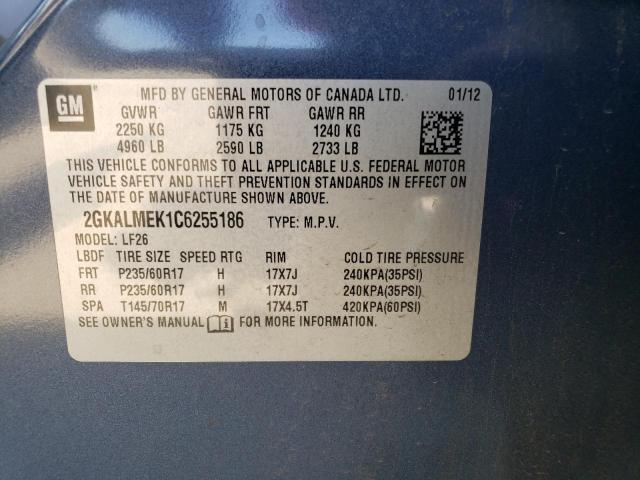Photo 10 from auction – 2012 GMC TERRAIN SL with VIN 2GKALMEK1C6255186