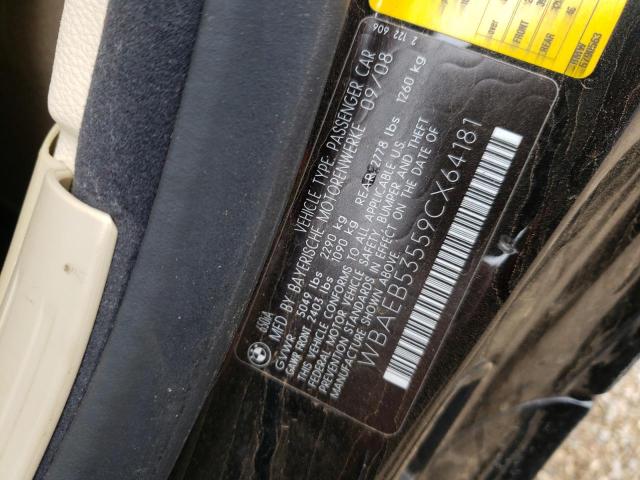 Photo 10 from auction – 2009 BMW 650 I with VIN WBAEB53559CX64181
