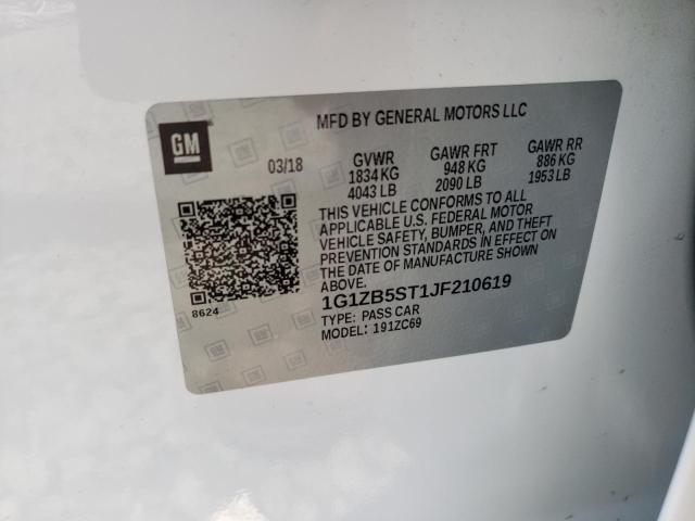 Photo 10 from auction – 2018 CHEVROLET MALIBU LS with VIN 1G1ZB5ST1JF210619
