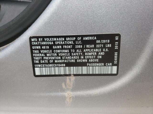 Photo 10 from auction – 2014 VOLKSWAGEN PASSAT SEL with VIN 1VWCS7A38EC015499