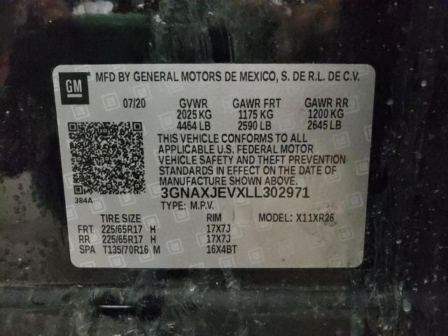 Photo 10 from auction – 2020 CHEVROLET EQUINOX LT with VIN 3GNAXJEVXLL302971