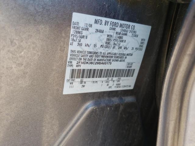 Photo 10 from auction – 2009 FORD EDGE SEL with VIN 2FMDK38C29BA65175
