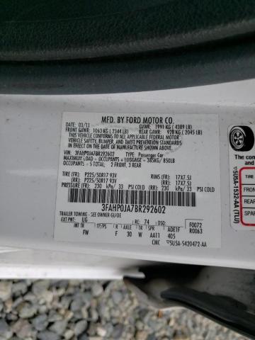 Photo 10 from auction – 2011 FORD FUSION SEL with VIN 3FAHP0JA7BR292602