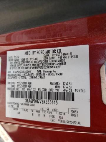 Photo 10 from auction – 2014 FORD FUSION SE with VIN 3FA6P0H77ER355445