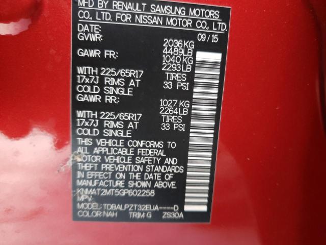 Photo 10 from auction – 2016 NISSAN ROGUE S with VIN KNMAT2MT5GP602258