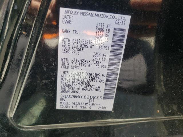 Photo 10 from auction – 2014 NISSAN PATHFINDER with VIN 5N1AR2MN4EC620833