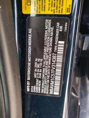 Photo 10 from auction – 2015 BMW X1 SDRIVE2 with VIN WBAVM1C57FV314387