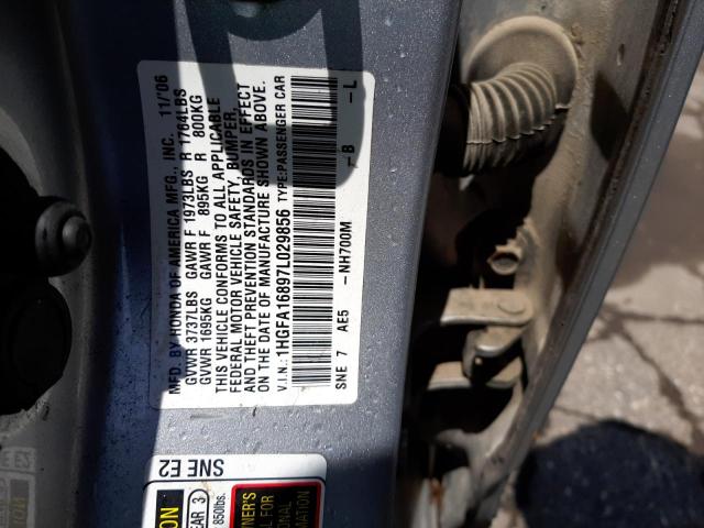 Photo 10 from auction – 2007 HONDA CIVIC EX with VIN 1HGFA16897L029856