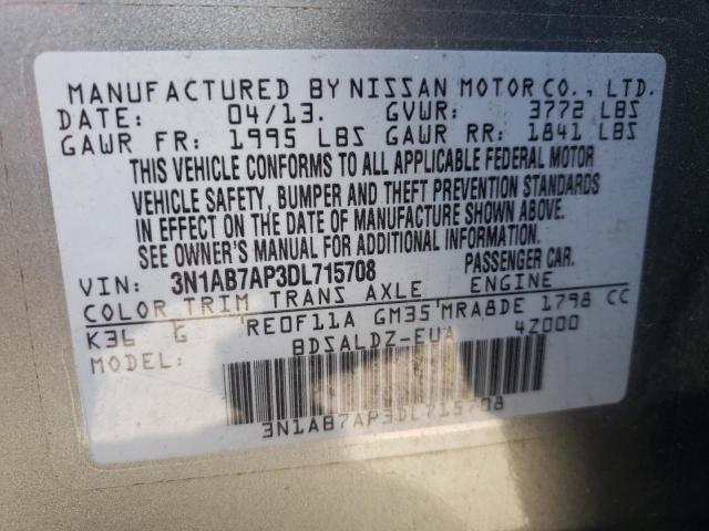 Photo 10 from auction – 2013 NISSAN SENTRA S with VIN 3N1AB7AP3DL715708