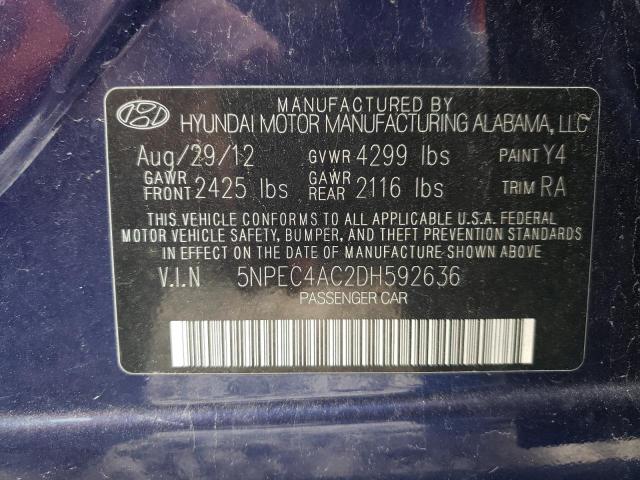 Photo 10 from auction – 2013 HYUNDAI SONATA SE with VIN 5NPEC4AC2DH592636