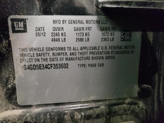 Photo 10 from auction – 2012 BUICK LACROSSE P with VIN 1G4GD5E34CF353602