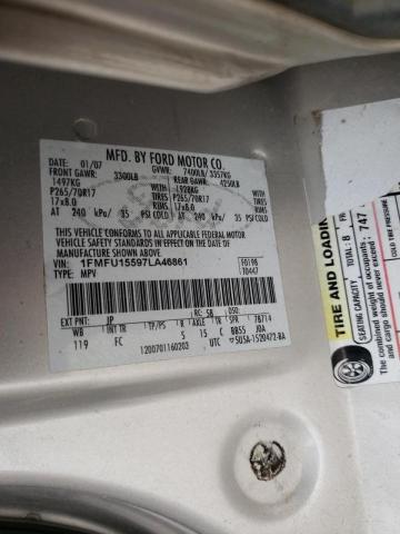 Photo 10 from auction – 2007 FORD EXPEDITION with VIN 1FMFU15597LA46861