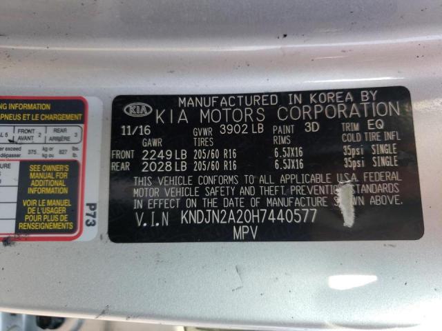 Photo 10 from auction – 2017 KIA SOUL with VIN KNDJN2A20H7440577